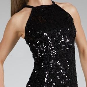 Ultra Sparkle Sequin Halter Top-black